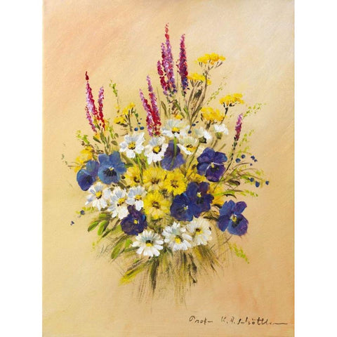 Roadside bouquet II White Modern Wood Framed Art Print by Schottler, Katharina