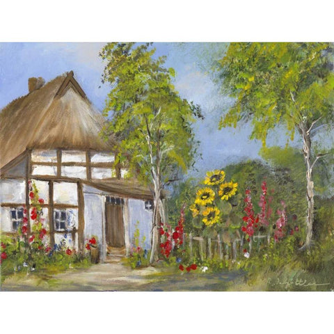 Old farmershouse I White Modern Wood Framed Art Print by Schottler, Katharina