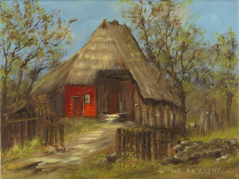 Old farmershouse II Black Ornate Wood Framed Art Print with Double Matting by Schottler, Katharina
