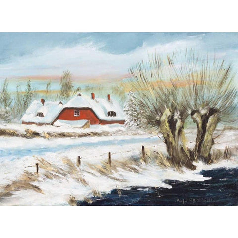 Winter I White Modern Wood Framed Art Print by Schottler, Katharina