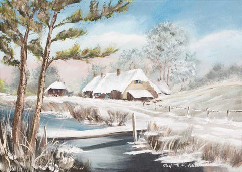 Winter II White Modern Wood Framed Art Print with Double Matting by Schottler, Katharina