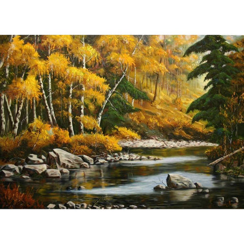 Prishla Oseny Gold Ornate Wood Framed Art Print with Double Matting by Vlagyislav, Najgyonov
