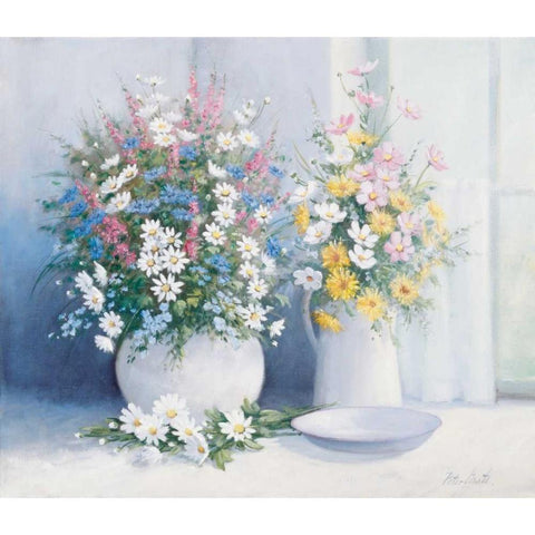 From grannys garden White Modern Wood Framed Art Print by Motz, Peter