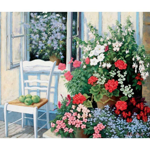 Grannys chair White Modern Wood Framed Art Print by Motz, Peter
