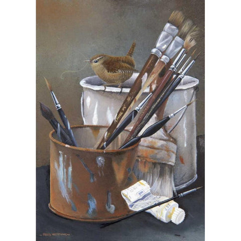Paint material White Modern Wood Framed Art Print by Weenink, Ruud