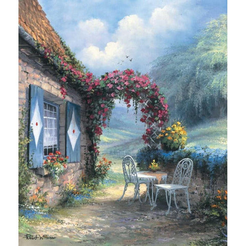 Backgarden I White Modern Wood Framed Art Print by Withaar, Reint