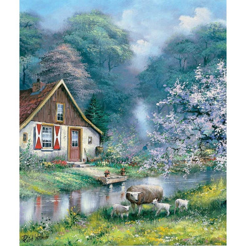 Spring White Modern Wood Framed Art Print by Withaar, Reint