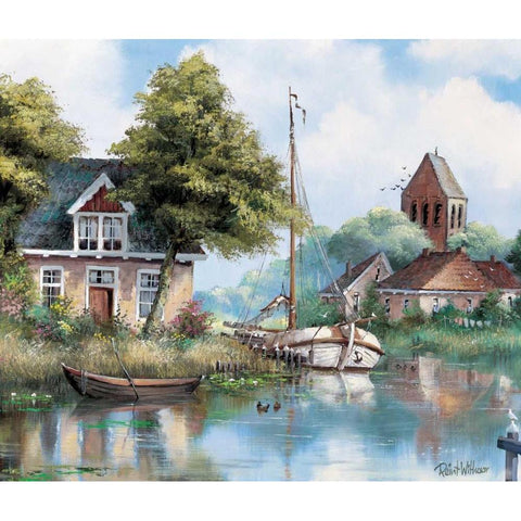 Back home White Modern Wood Framed Art Print by Withaar, Reint