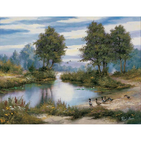 Peace in the valley White Modern Wood Framed Art Print by Withaar, Reint