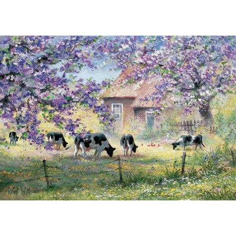 Over the country White Modern Wood Framed Art Print by Withaar, Reint