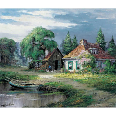 A house of our own White Modern Wood Framed Art Print by Withaar, Reint