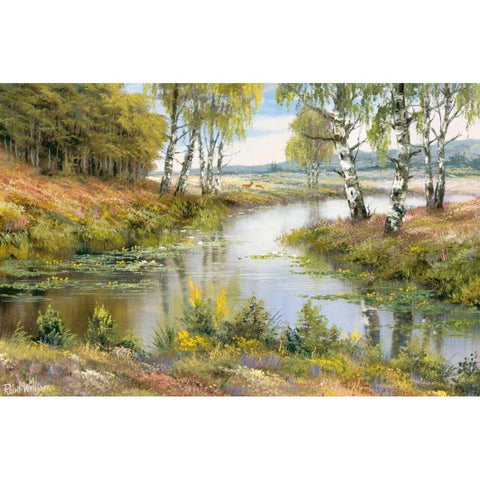 Ominous brook White Modern Wood Framed Art Print by Withaar, Reint