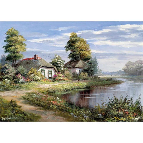 Living at the waterside White Modern Wood Framed Art Print by Withaar, Reint
