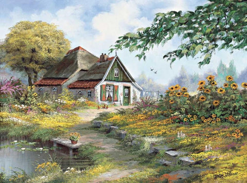 Charming farmhouse White Modern Wood Framed Art Print with Double Matting by Withaar, Reint