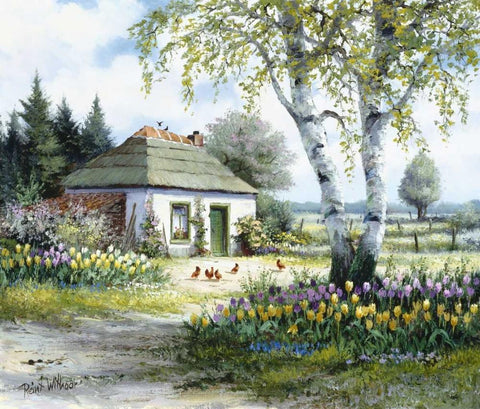 House of rest White Modern Wood Framed Art Print with Double Matting by Withaar, Reint