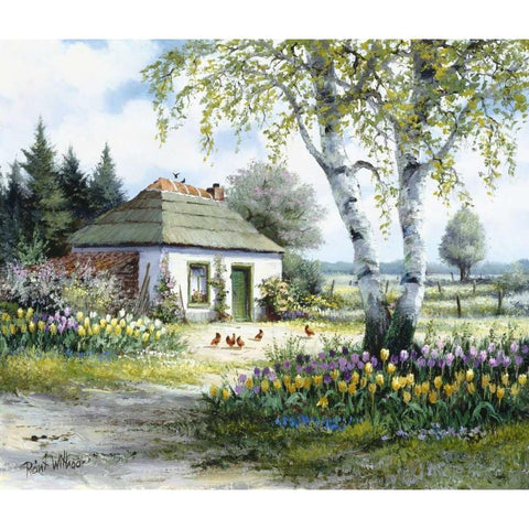 House of rest Black Modern Wood Framed Art Print by Withaar, Reint