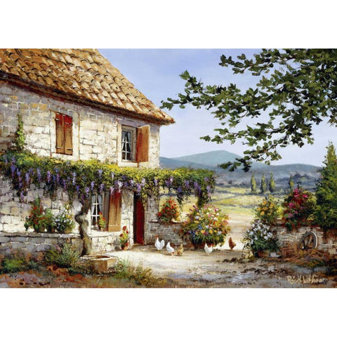 House of rest II White Modern Wood Framed Art Print by Withaar, Reint