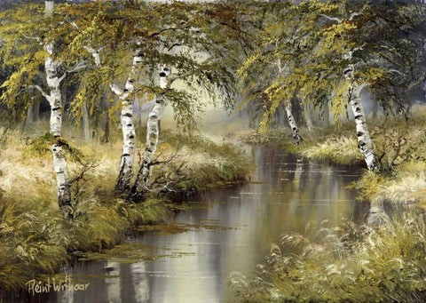 Forest creation White Modern Wood Framed Art Print with Double Matting by Withaar, Reint