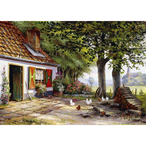 Farmhouse II White Modern Wood Framed Art Print by Withaar, Reint