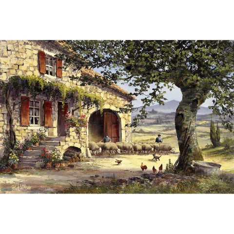 Farmhouse II White Modern Wood Framed Art Print by Withaar, Reint