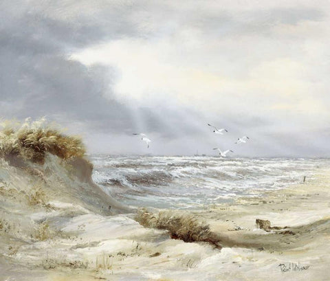 Skyfall Black Ornate Wood Framed Art Print with Double Matting by Withaar, Reint