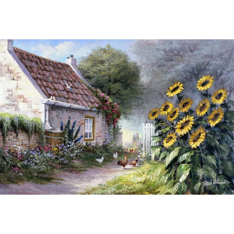 Sunflower  White Modern Wood Framed Art Print by Withaar, Reint