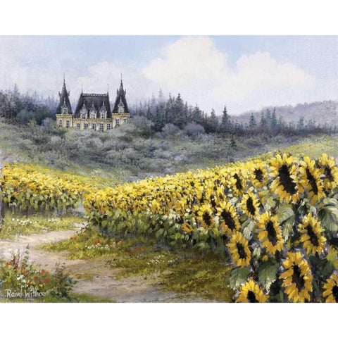Sunflowers White Modern Wood Framed Art Print by Withaar, Reint