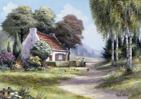 Sandway I White Modern Wood Framed Art Print with Double Matting by Withaar, Reint