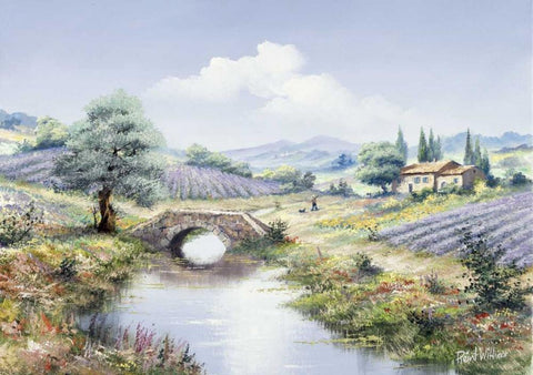 To the lake White Modern Wood Framed Art Print with Double Matting by Withaar, Reint