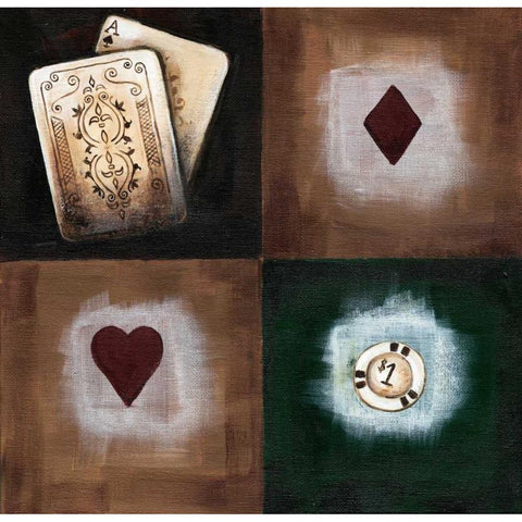 A-spades Black Modern Wood Framed Art Print with Double Matting by Fields, Wendy