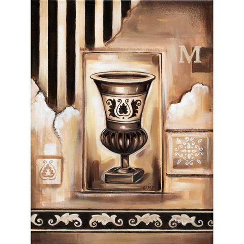 Vase I Black Modern Wood Framed Art Print with Double Matting by Fields, Wendy