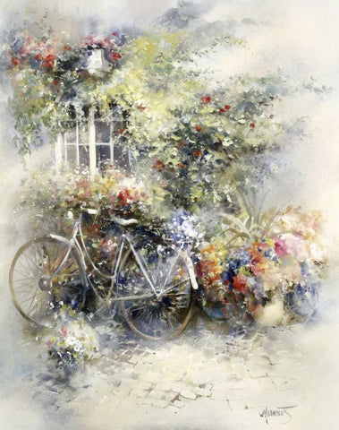 Blossom Black Ornate Wood Framed Art Print with Double Matting by Haenraets, Willem