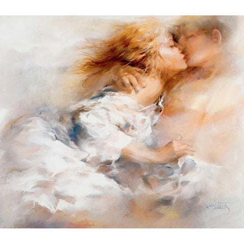 Passionate Black Modern Wood Framed Art Print with Double Matting by Haenraets, Willem