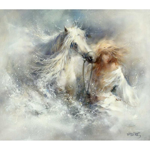 Scene in water Black Modern Wood Framed Art Print with Double Matting by Haenraets, Willem