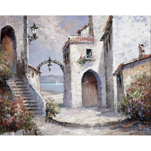 By the sea Black Modern Wood Framed Art Print by Roelofs, Wouter