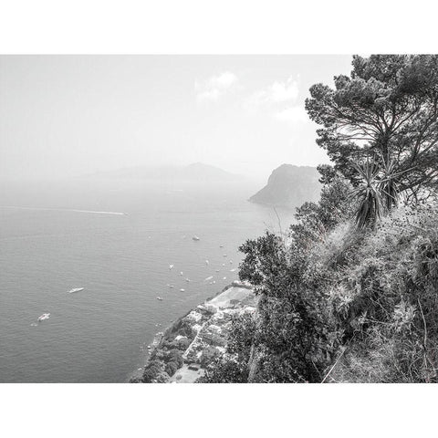 Gulf Of Naples-Capri-Italy White Modern Wood Framed Art Print by Frank, Assaf