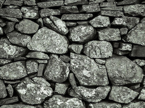 Stone wall Black Ornate Wood Framed Art Print with Double Matting by Frank, Assaf