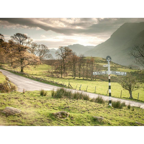 Country road-Lake district Black Modern Wood Framed Art Print by Frank, Assaf