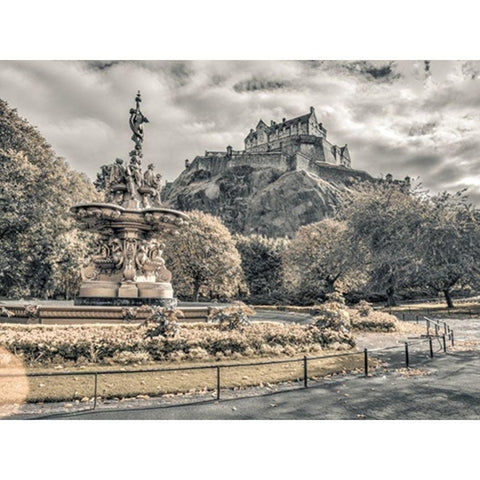 Edinburgh Castle, FTBR-1862 Black Modern Wood Framed Art Print by Frank, Assaf