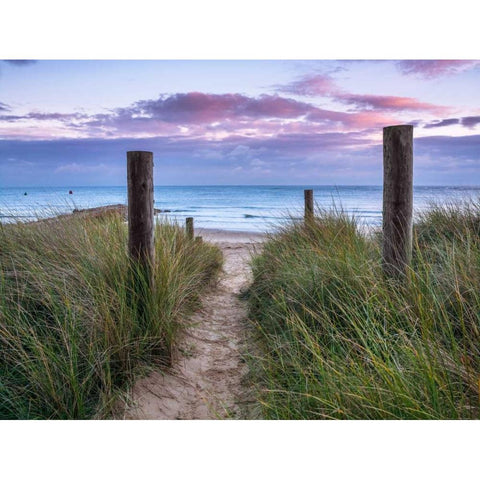 Tranquil beach Black Modern Wood Framed Art Print with Double Matting by Frank, Assaf