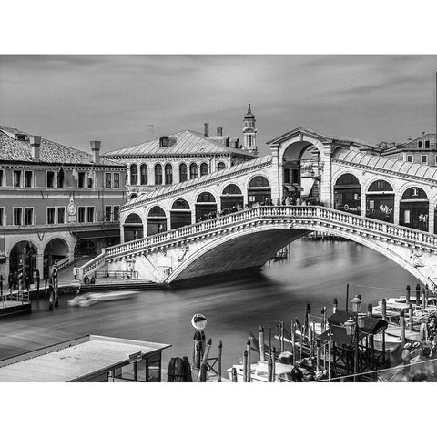Famous Rialto bridge, Venice, Italy, FTBR-1895 Black Modern Wood Framed Art Print by Frank, Assaf