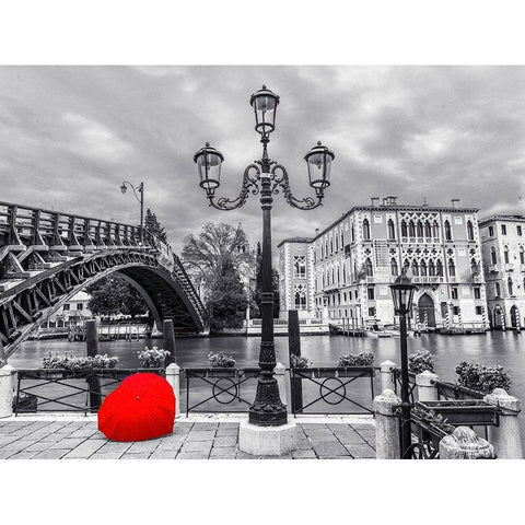Accademia Bridge-Venice Black Modern Wood Framed Art Print by Frank, Assaf