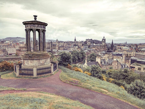 Edinburgh from Calton Hill-Scoatland Black Ornate Wood Framed Art Print with Double Matting by Frank, Assaf