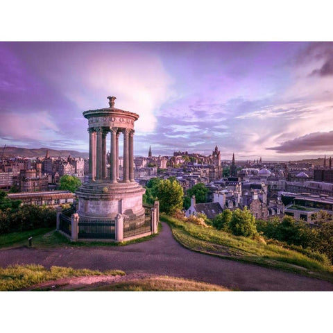 A view from Carlton Hill, Edinburgh, Scotland Black Modern Wood Framed Art Print by Frank, Assaf