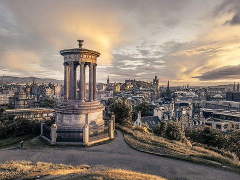 A view from Carlton Hill-Edinburgh-Scotland White Modern Wood Framed Art Print with Double Matting by Frank, Assaf