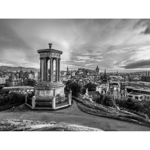 A view from Carlton Hill, Edinburgh, Scotland, FTBR-1799 Gold Ornate Wood Framed Art Print with Double Matting by Frank, Assaf