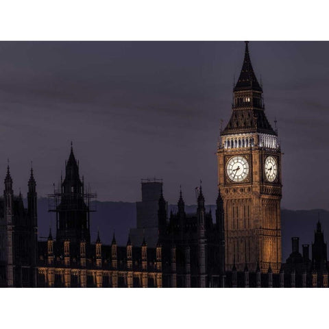 Big Ben in London, UK Black Modern Wood Framed Art Print with Double Matting by Frank, Assaf