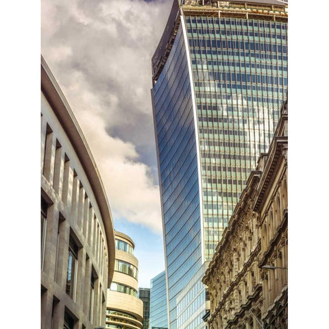 Office buildings in London, UK White Modern Wood Framed Art Print by Frank, Assaf