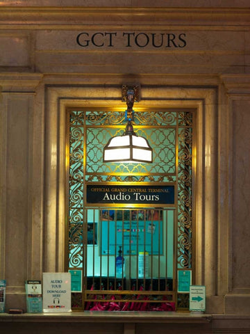 Grand central terminal window, New York Black Ornate Wood Framed Art Print with Double Matting by Frank, Assaf