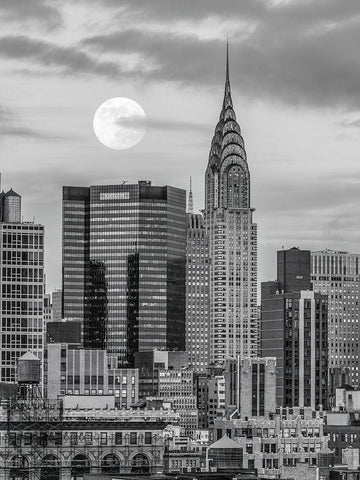 Chrysler Building in New York city White Modern Wood Framed Art Print with Double Matting by Frank, Assaf